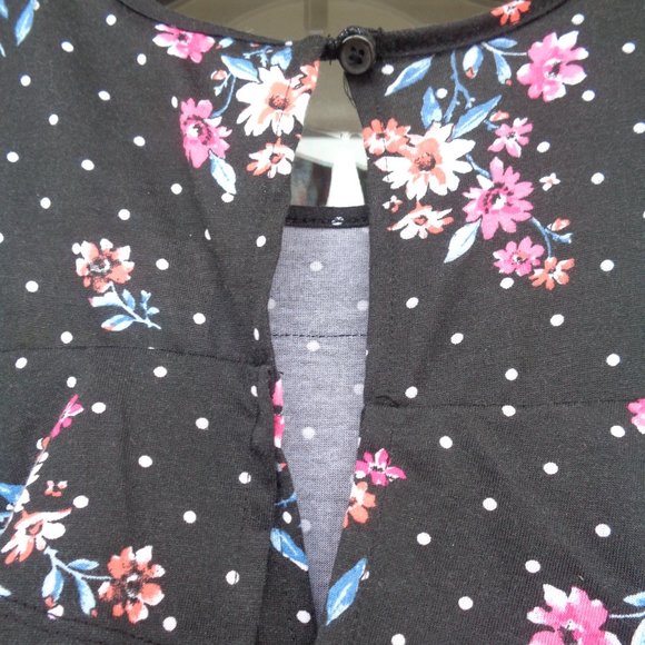 3/$18 Joey B Floral polka dot print cold shoulder jumpsuit boho girls L - Picture 11 of 15